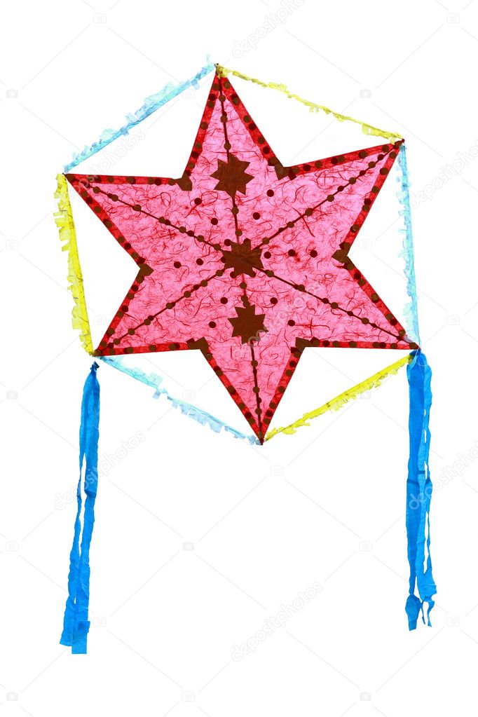 Thai Kite Star Shape Isolated White — Stock Photo © happystock #4793378