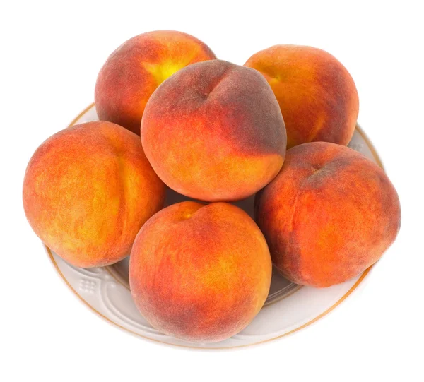 Peaches on a Plate — Stock Photo, Image