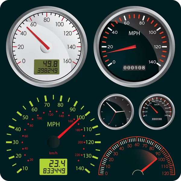 Speedometers — Stock Vector
