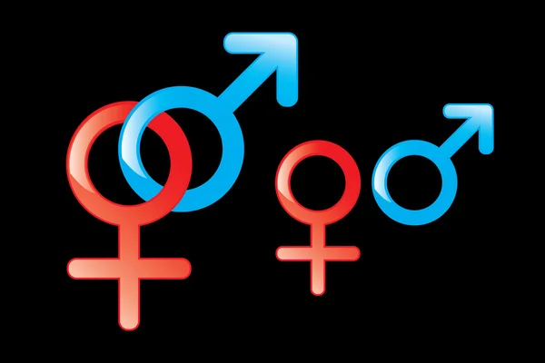 Simboli maschili e femminili — Vettoriale Stock