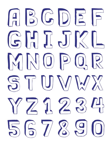 Alphabet dessiné à la main — Image vectorielle