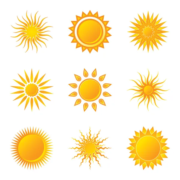 Sun Icons — Stock Vector