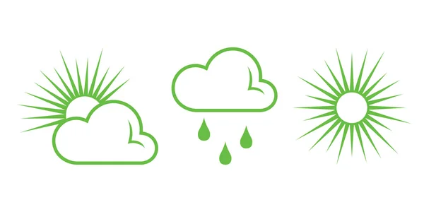 Grüne Natursymbole. Teil 8 - Wetter — Stockvektor