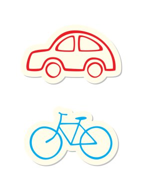 Vehicle Icons on White Background clipart