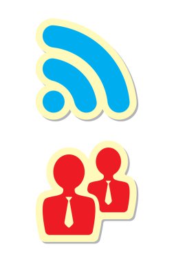 Vector Illustration of Rss and User Icons clipart