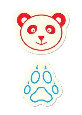 Panda Icons isolated on White clipart