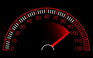 Vector illustration of Red and White Speedometer clipart