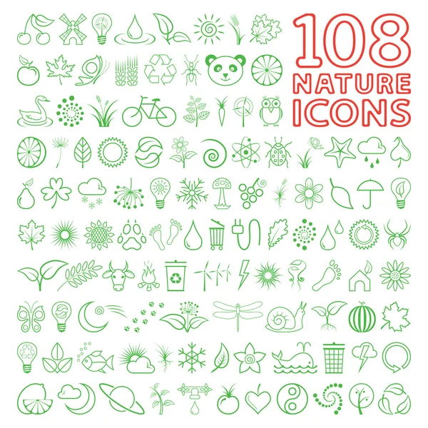 Doğa Icon set — Stok Vektör
