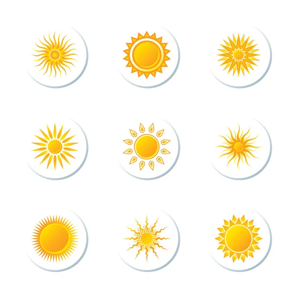 Iconos Sol — Archivo Imágenes Vectoriales