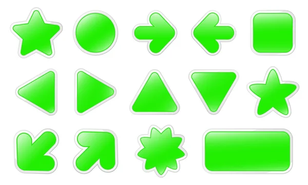 stock vector Green Web Buttons on White Background
