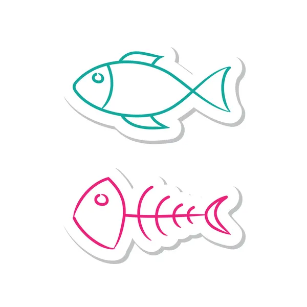 Fisch-Ikonen — Stockvektor