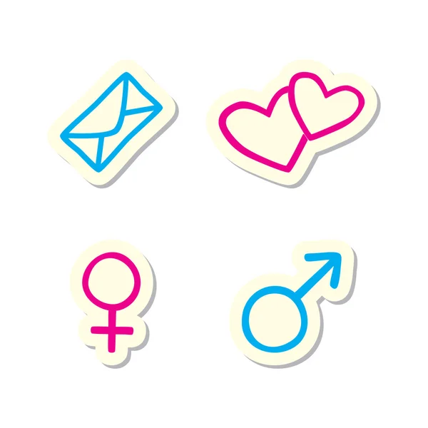 Vector Illustration Love Icons White Background — Stock Vector