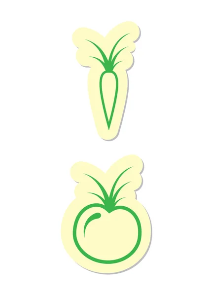 矢量蔬菜图标在白色背景上孤立 — 图库矢量图片