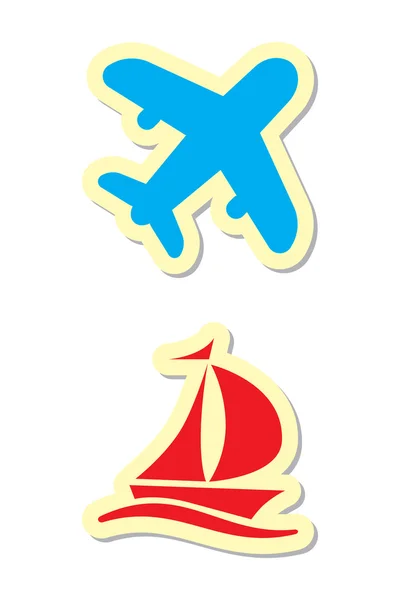 stock vector Plane and Ship Icons