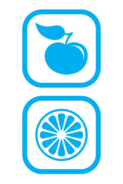 Illustrazione Vettoriale Delle Icone Apple Orange — Vettoriale Stock