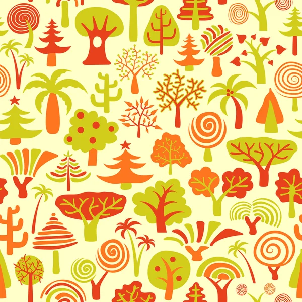 Tree Seamless Wallpaper — Stock Vector