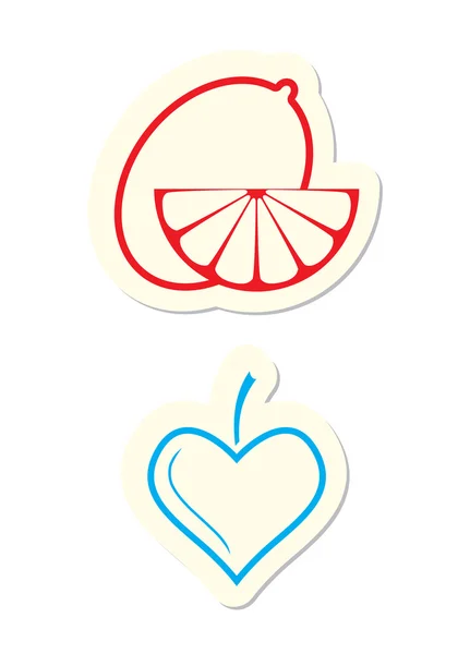 柠檬和叶图标 — 图库矢量图片