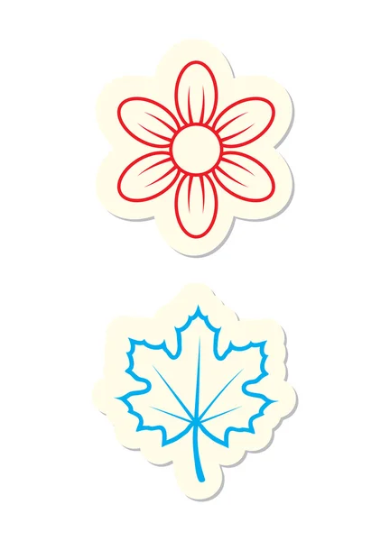 Maple Leaf és virág — Stock Vector