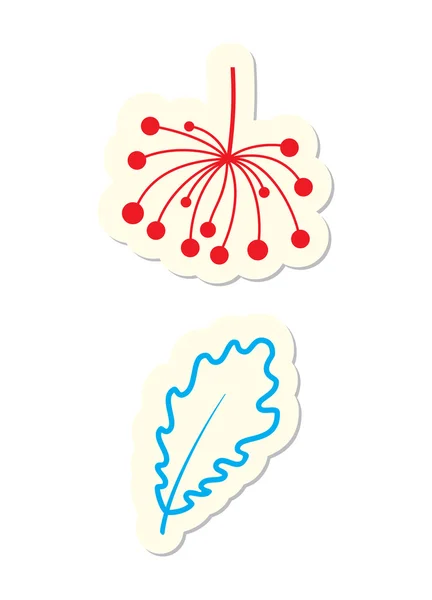 Icônes Florales Isolées Sur Blanc — Image vectorielle