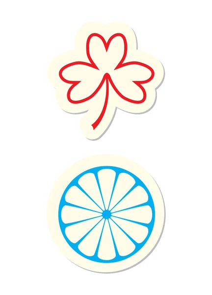 Clover and Citrus Icons — Stock Vector