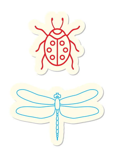 Icone degli insetti — Vettoriale Stock