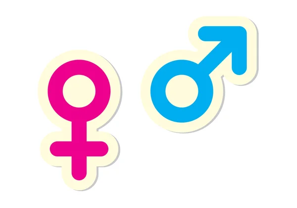 Férfi és női szimbólumok — Stock Vector