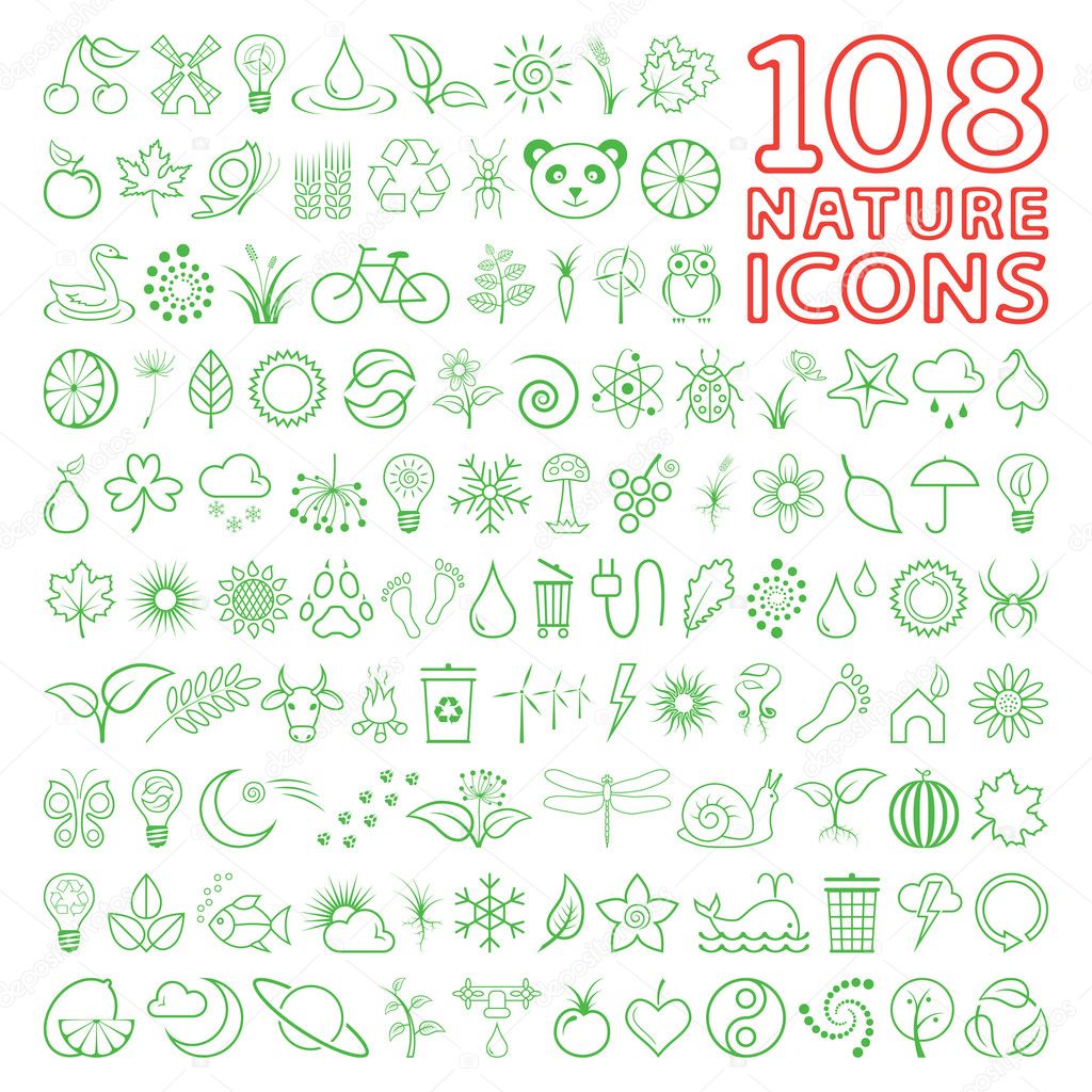 hver prøve Manchuriet Nature Icon Set Stock Vector Image by ©maxkrasnov #4612777