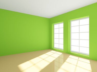 Yeşil boş oda