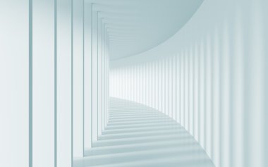 uzun koridor 3D çizimi