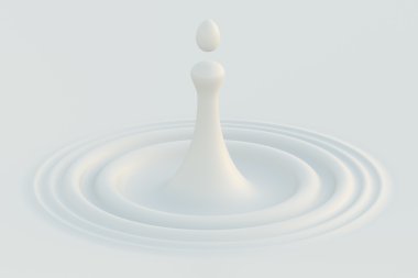 3d Illustration of Milk Drop clipart