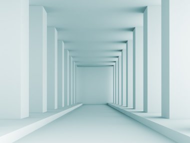 3d Illustration of Blue Columns Hall Background clipart