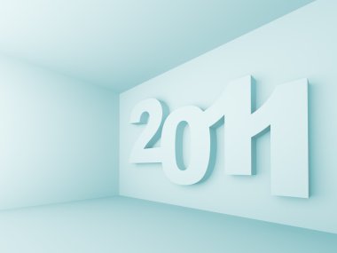 3d Illustration of Blue New Year Background