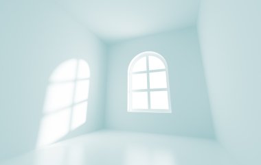 3d Illustration of Arched Window Background or Wallpaper clipart