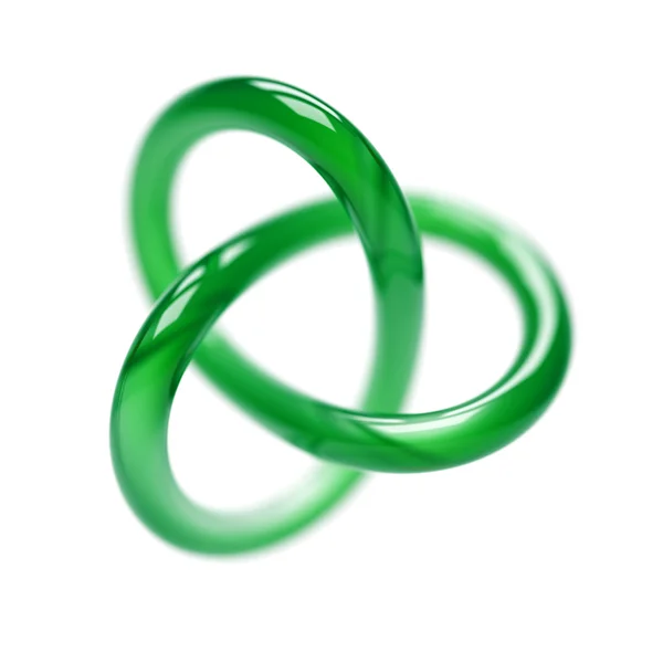 Зелений Торус Ізольований Білому — стокове фото