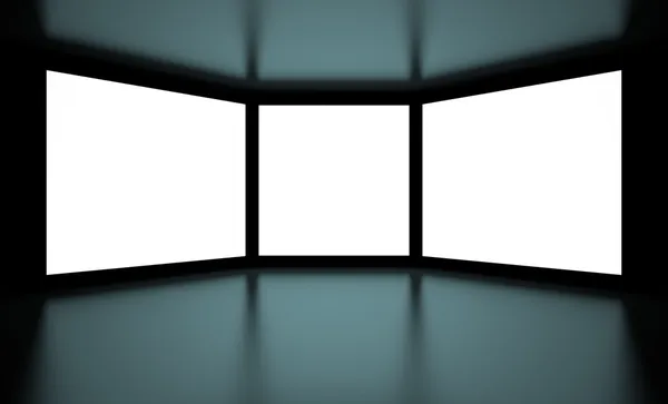Illustration Von Weißen Bildschirmen Auf Schwarzem Hintergrund — Stockfoto