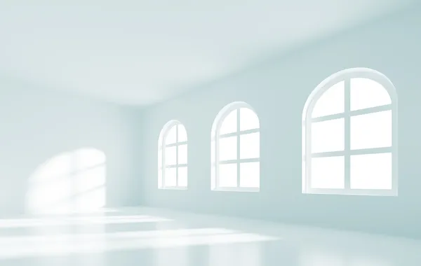 Απεικόνιση Του Εσωτερικού Άδειο Δωμάτιο Windows — Φωτογραφία Αρχείου