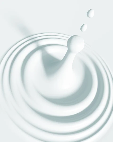 Ilustracja Kropla Mleko Białe Tło — Zdjęcie stockowe