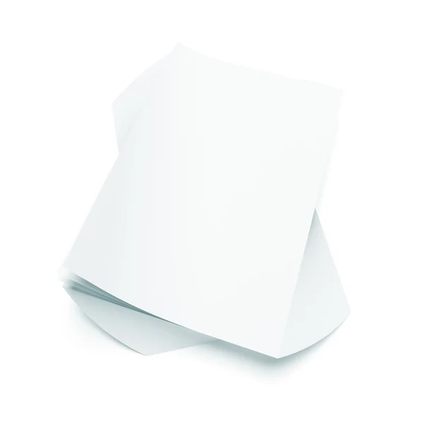 Illustration Pile Papier Isolée Sur Fond Blanc — Photo