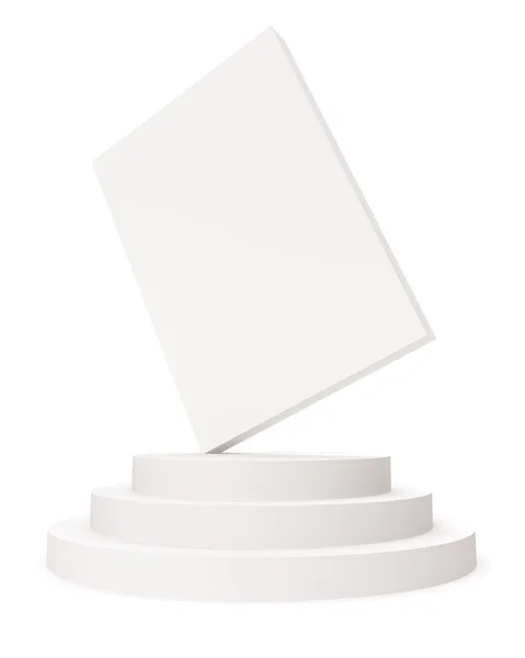 Ilustração Caixa Branca Isolada Branco — Fotografia de Stock