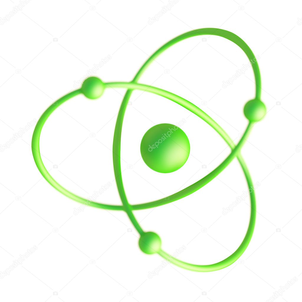 3d Atom Isolated on White