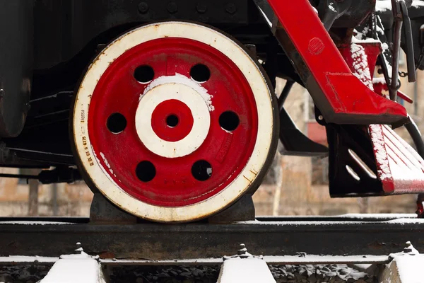 Lokomotivhjul – stockfoto
