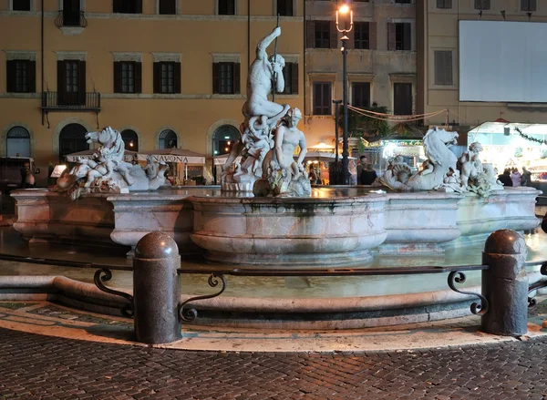 Fontana Del Nettuno Piazza Navona Talya Roma Anıt Anıt Heykeli — Stok fotoğraf