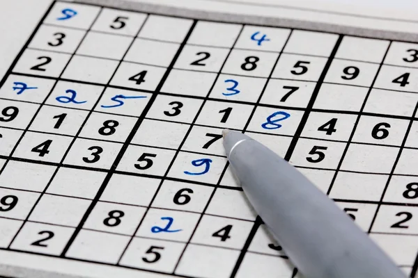 stock image Sudoku with pen