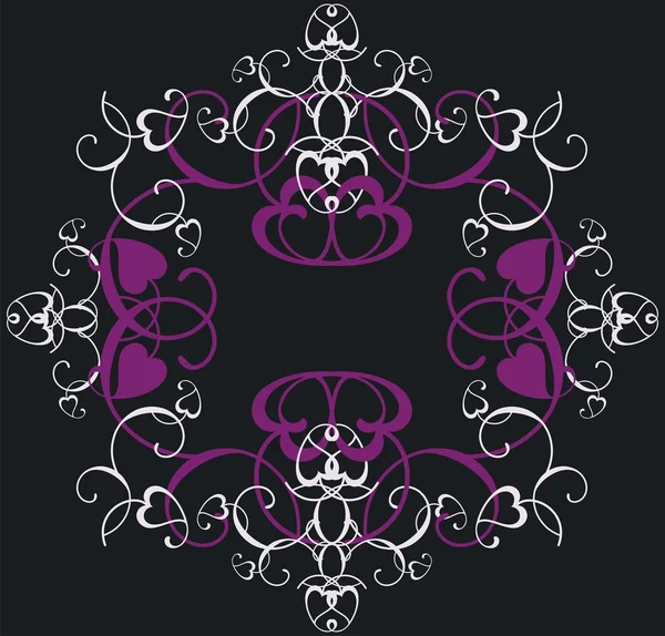 Motif Floral Noir Orné — Image vectorielle