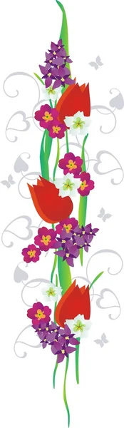 Guirlande de tulipes — Image vectorielle