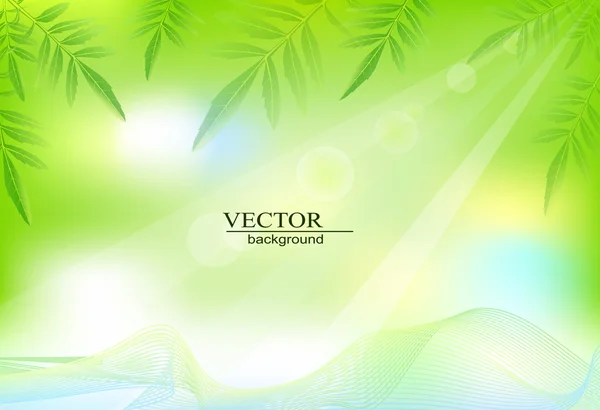 Vector πράσινο φόντο με φύλλα — Διανυσματικό Αρχείο