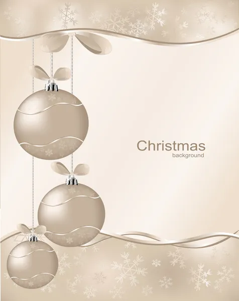 Fond de Noël avec boule et astérisques — Image vectorielle