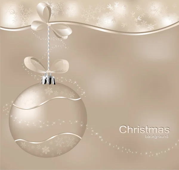ベクトルのクリスマスの背景に 1 つのボール、アスタリスク — ストックベクタ