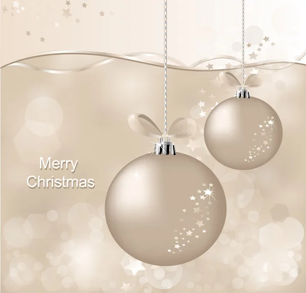 Fond de Noël avec boule et astérisques — Image vectorielle