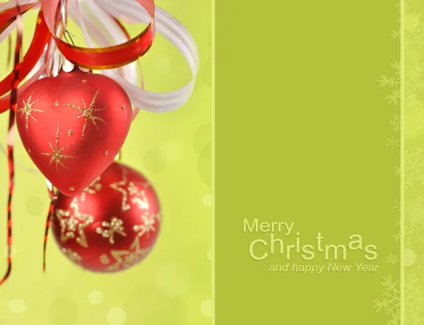 Bolas de Natal e bokeh abstrato — Fotografia de Stock